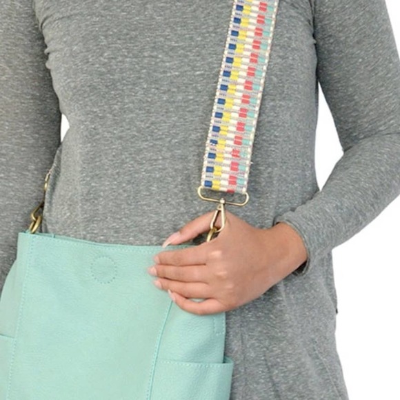 Joy Susan NEW with Tags Turquoise Multicolor Adjustable Guitar, Purse Strap - Picture 2 of 10